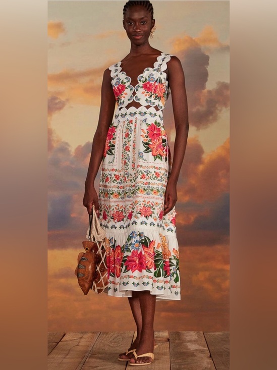 FARM Rio Dresses & Skirts - FARM Rio Off-White Bloom Garden Maxi Dress